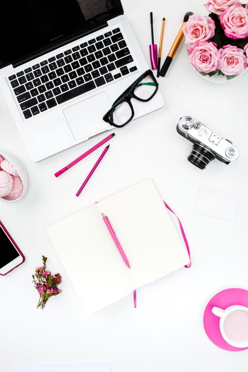 still life of fashion woman objects on white